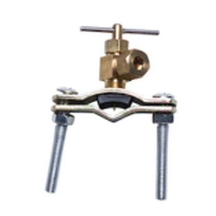 Self-piercing copper saddle valve
